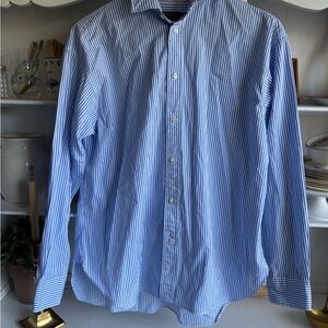 Ralph Lauren Blue and White Striped Button Down